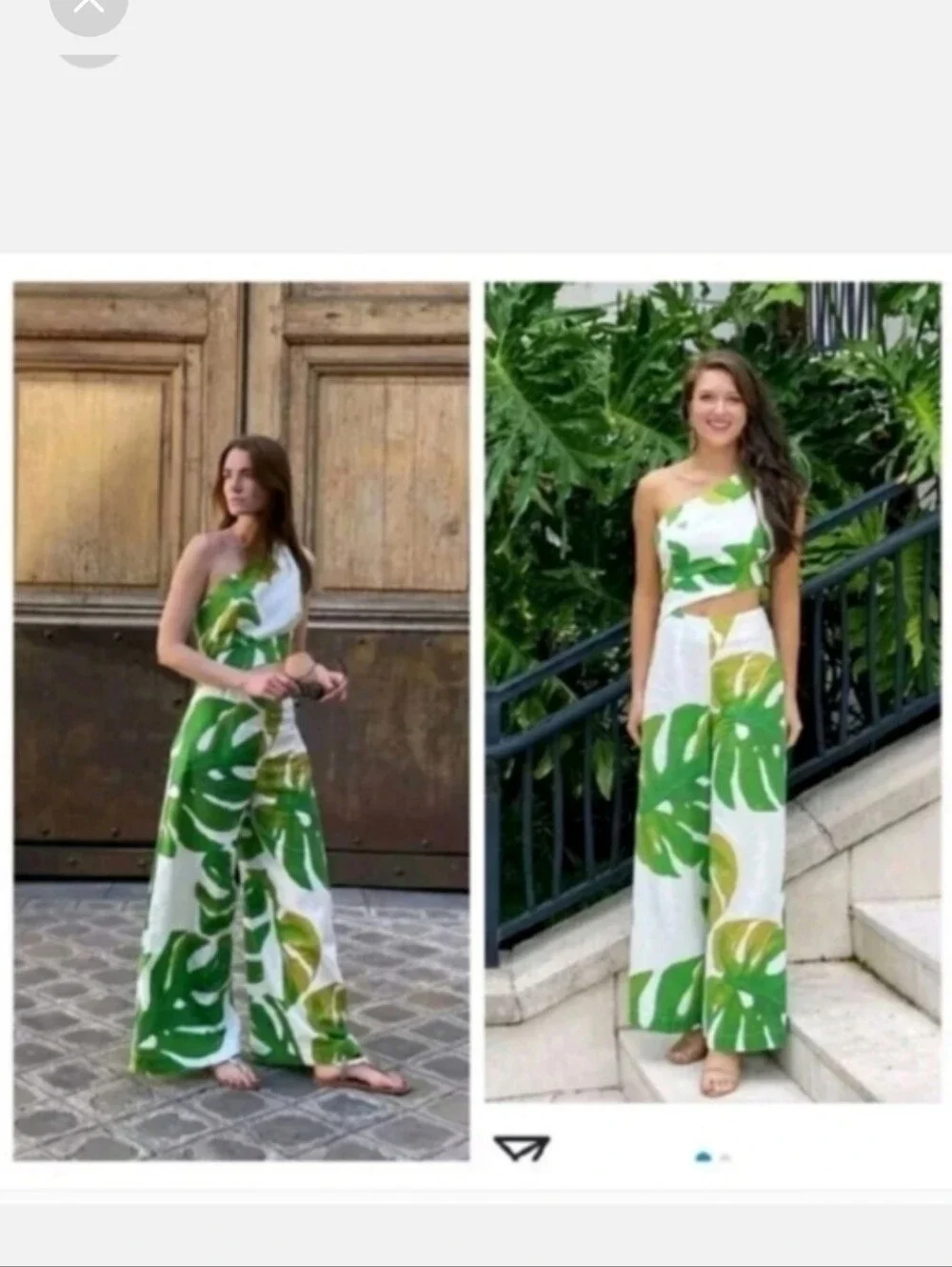 FARM Rio One Shoulder Leaf Jumpsuit